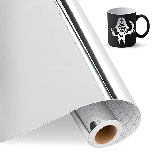 IModeur vinyle adhésif Argent Brillant, 12 x 15 pieds (30,5 cm x 4,58 m) Argent vinilo adhesivo permanente pour Cricut, vinyle autocollant pour cadeaux DIY, fête d'anniversaire