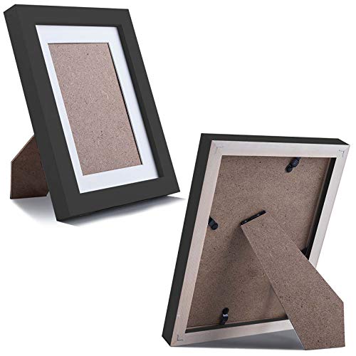 Picture Frames 5X7 Black 2 Pack Nature Solid Wood For Wall Mounting And Tabletop Display #TOP5