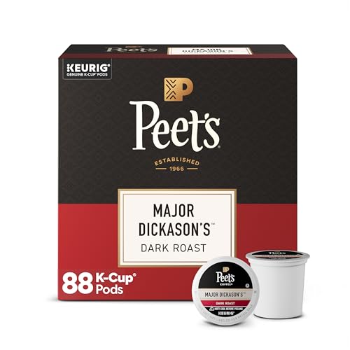Peet's Coffee, Dark Roast Keurig K-Cup Pods, 100% Arabica Coffee - Major Dickason's Blend 88 Count...