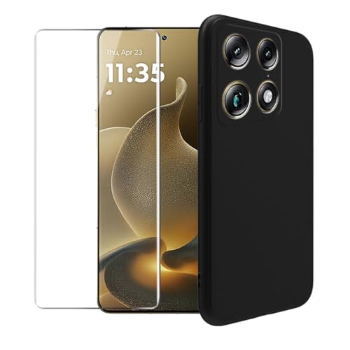 Coque pour Motorola noire anti rayures et choc avec son film ecran en verre trempé
