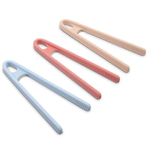 ElevateTech Siliconen mini-tang, kleine tang voor het serveren van voedsel 14 cm, 3 kleuren, siliconen keukentang, antislip ontwerp, accessoires voor broodrooster, pan, gebakken biefstuk, barbecue
