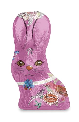 Reber Osterhase – Alpenmilch Schokolade –Frühlingsmotiv in Rot, Blau oder Pink für festliche Ostern – 1 x 70g