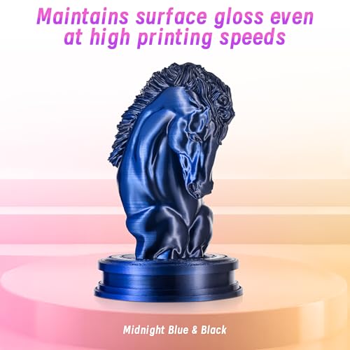 Image of ERYONE Silk Filament PLA+ 1.75mm Shiny 3D Printer Filament, Multicolor PLA 2 in 1, 1kg (2.2LBS) /Spool, HS Silk Dual Color Midnight Blue & Black