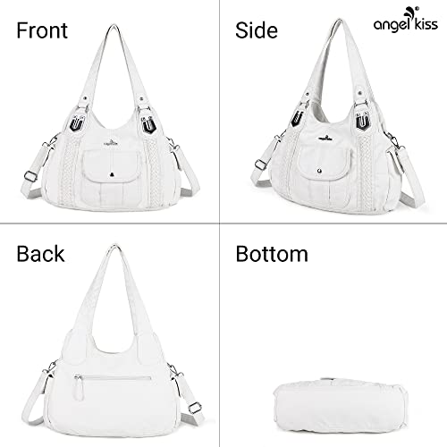 Image of Angel Kiss Purses and Handbags for Women Washed Vegan Leather Crossbody Hobo Satchel Shoulder Tote Purse