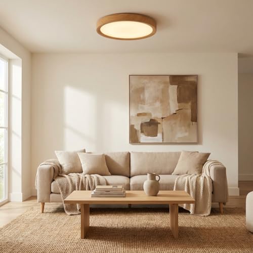 BARCELONA LED Plafón LED Techo Madera 18W