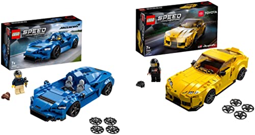 Image of LEGO Speed Champions Toyota GR Supra 76901 Building Kit+Speed Champions McLaren Elva 76902 Building Kit-(Set of 2Toys)