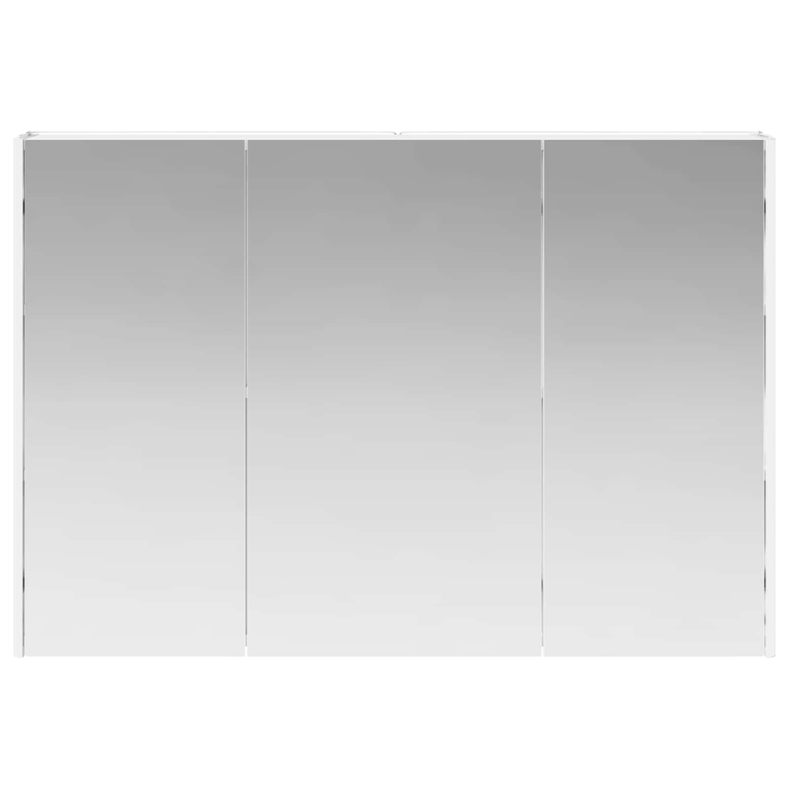 Szafka łazienkowa z lustrem, biała, materiał drewnopochodny, 103,5 x 15,5 x 70 cm, z oświetleniem LED, montaż na ścianie, miejsce do przechowywania i regulowane półki do łazienki