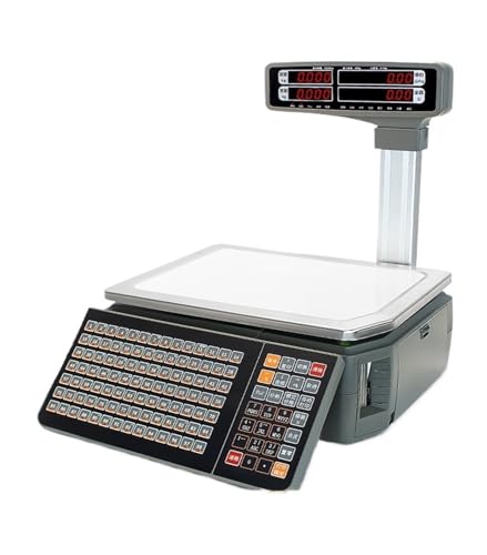 Caja Registradora, Báscula electrónica for etiquetas de código barras LS6C, báscula for cajero supermercado, balanza for pesar verduras, comercial for códigos con impresión