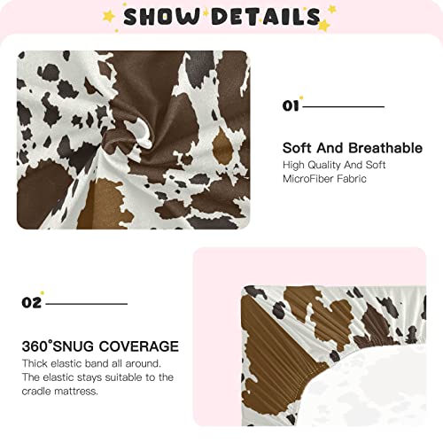 Cow Print Fitted Crib Sheet For Girls And Boys,Soft Breathable Baby Sheet For Standard Size Crib Mattress 21164070 #TOP4