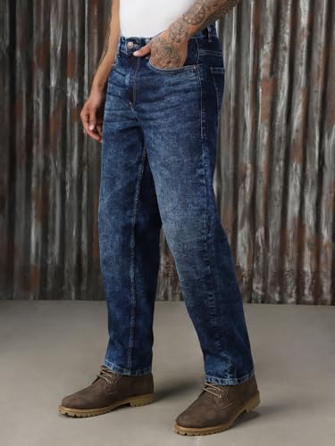 Image of High Star Men Washed Cotton Tapered Fit Mid- Rise Jeans 21