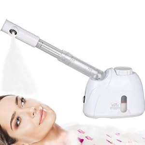Face Steamer,Facial Steamer Warm Mist Humidifier with Long Extendable Arm and 360°Adjustable Nozzle for Sinuses Moisturizing Unclogs Pores or deep Cleaning Skin Professional Facial Steamer at Home