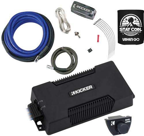 KICKER Amplifier and Remote Package of 3 Items - PX Series 300W RMS Monoblock Amplifier with Dash-Mount Remote Bass Control and 8AWG Power Wiring Kit