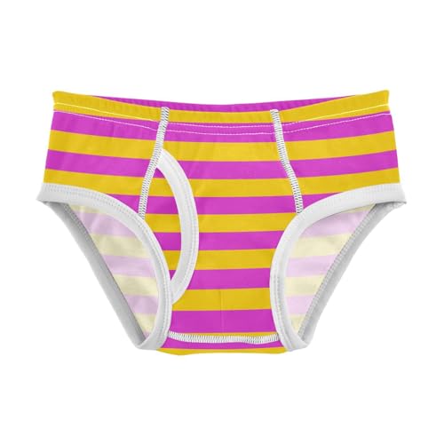 Yellow Pink Stripe Toddler Boy's Underwear 2T