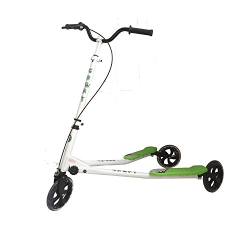 Kidzmotion Shway 3-Rad schwingen Roller Speeder Drifter weißen Rahmen / grünem Rand (14+ Jahre) XL Cover