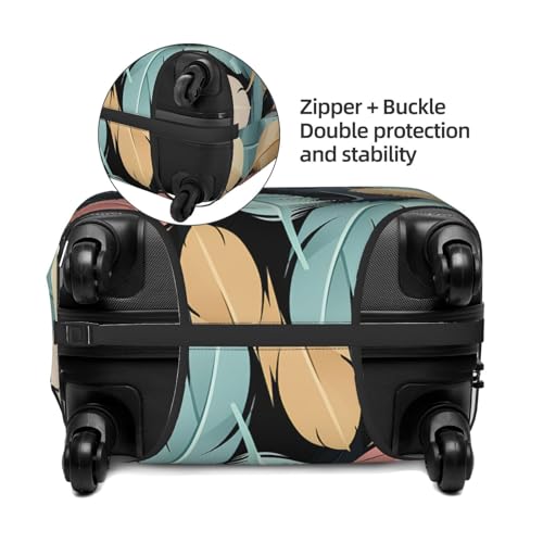 Feather Luggage Suitcase Covers Elastic Washable Travel Luggage Protector Anti Scratch Travel Suitcase Protective Cover For Kid And Adult, Fits 18-32 Inch Luggage3