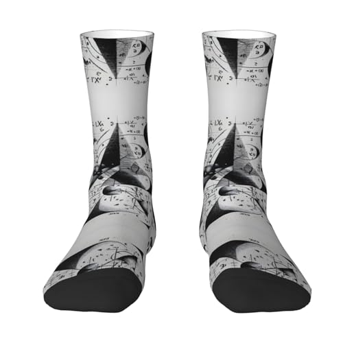 LPWTYCBV Math Formula Print Adult Socks Men'S Women'S Crew Socks Funny Crazy Novelty Socks