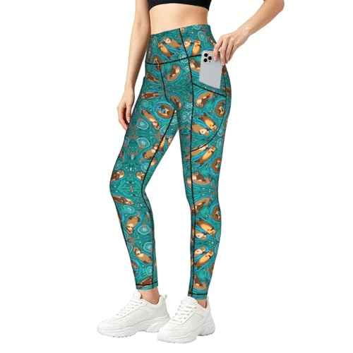 Leggings de yoga con bolsillos para mujer mallas elásticas de cintura alta
