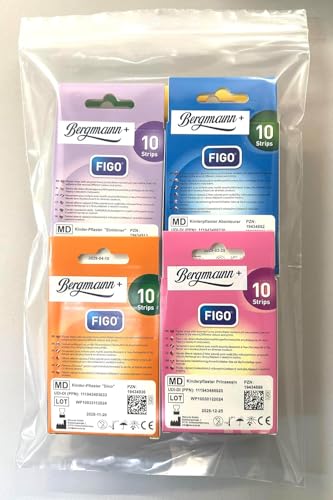 80x Kinderpflaster,19 Motive, Pflaster Set für Mädchen und Jungs, Strips, Wasserabweisend, Klinisch getestet, bunte Pflaster