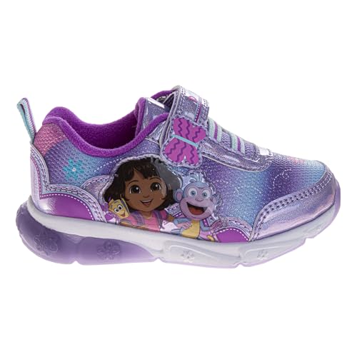 Dora The Explorer Shoes LED Light Up Sneakers - Dora Backpack Boots Athletic Lightweight Breathable Shoe for Kids (Sizes: 6-10 Toddler / 11 Little Kid)2