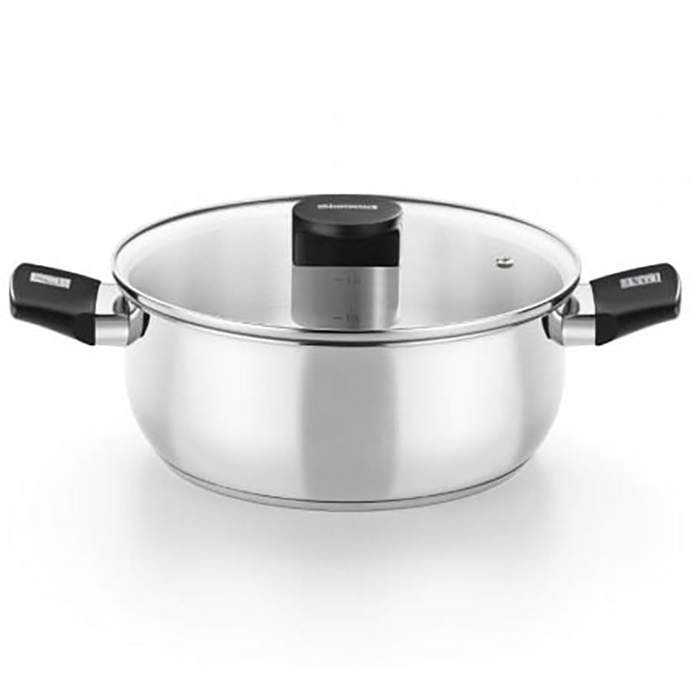 Cacerola Monix Elite de 16cm en acero inoxidable 18/10 con tapa de cristal para inducción