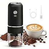 Focenat Macinacaffè Elettrico, Coffee Grinder Portatile con Macina Conica in Ceramica, USB Ricaricabile, Macina Caffè Granulometria Regolabile per Semi e Spezie, per Casa, Ufficio, Viaggi e Campeggio