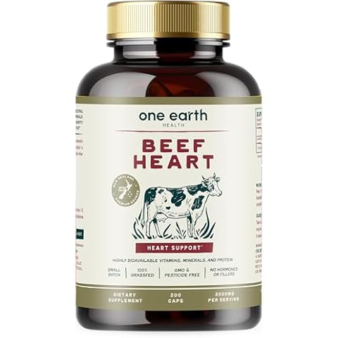 Grass Fed Beef Heart - New Zealand Sourced Heart. 3,000mg per Serving, 200 Count Cover