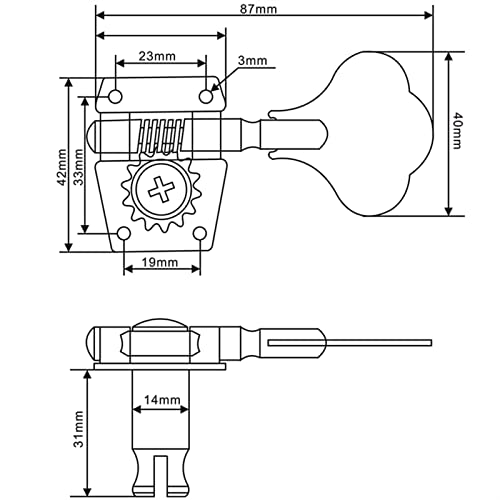 FLFL Chevilles Cordes Guitare 4R Bass Open Engine Tuners Têtes De Machine À Régler des Piquets Noir pour La Basse… - Les Beatles, Paul McCartney, John Lennon, RIngo Starr, George Harrison FLFL Chevilles Cordes Guitare 4R Bass Open Engine Tuners Têtes De Machine À Régler des Piquets Noir pour La Basse… – Image 7