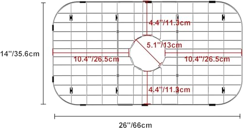 Sink Protector for Kitchen Sink,Large Sink Rack,26"X 14",Stainless Steel Sink Grid for Bottom of Sink,Metal Sink Grate with Centered Drain for Single Bowl,1 pack by Alonsoo - Used condition - Image 4