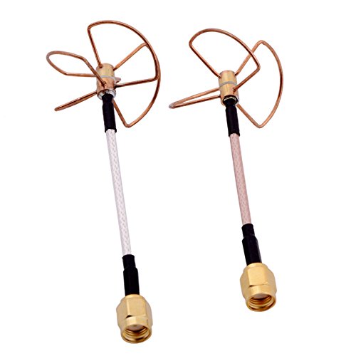 TYXTTGY 2 Pcs 5.8G 2.0dBi-2.5dBi Antenna - 3 Blade Transmitting, 4 Blade Receiving Antenna for Racing FPV Drone