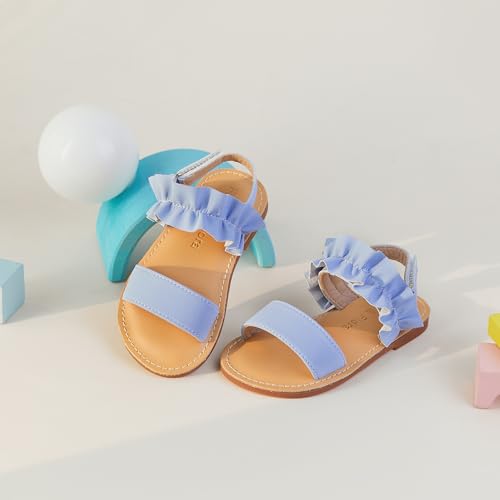 Image of Felix & Flora Toddler Girl Sandals - Little Girl Easter Dress Shoes Lightweight Open Toe Beach Holiday Flats