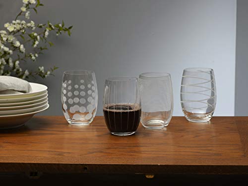 Mikasa Cheers Stemless Wine Glasses, Set of 4, 17-Ounce Clear Glasses, Durable and Elegant, Perfect for Red or White Wine, Dishwasher Safe by Mikasa - Used condition - Image 4