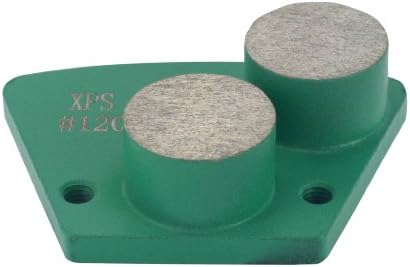 Surface Prep 2-Button Round Traps Polished Concrete Grinding Pads Trapezoid Discs Thin Coat, Mastic, Glue and Epoxy Removal [Medium Bond] (120-Grit)