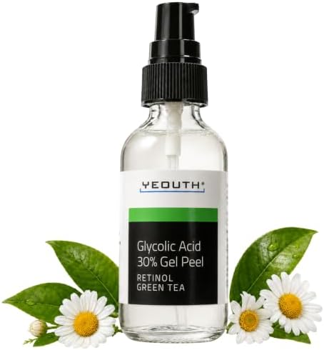 YEOUTH Glycolic Acid Face Peel 30% with Retinol and Green Tea, 2oz