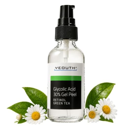YEOUTH Glycolic Acid Peel for Face, Chemical Peel for Face at Home Glycolic Acid 30% Gel Professional with Retinol & Green Tea, Chemical Exfoliant for Face for Dark Spots & Acne 1oz