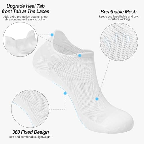 Image of Ankle Socks for Women Cotton Thin Athletic Running Low Cut No Show Socks with Heel Tab 5 Pairs