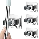 soporte escoba 【Material de acero inoxidable】 El soporte de trapeador de la pared está hecho de acero inoxidable SUS 304 y silicona respetuosa con el medio ambiente, a prueba de óxido, impermeable, anticorrosión, más capacidad de carga, asiento de trapeador independiente (con gancho), puede instalarlo donde quieras .