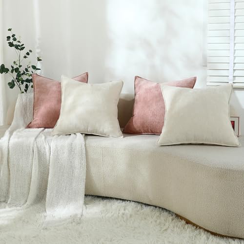 Stellhome Set of 4 Soft Textured Decorative Throw Pillow Covers