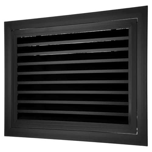 PATIKIL 14" x 20" Aluminum Gable Vent, 1Pcs Return Grille Gable Louver Air Vent with Screen Mesh Filter Removable Door for Sidewall Wall Ceiling Floor Attic Shed HVAC System, Black