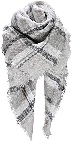 HITOP Scarfs For Women, Soft Classic Plaid Large Tartan Blanket Scarf, Womens Winter Tassel Scarves Christmas Stocking Stuffers for Women