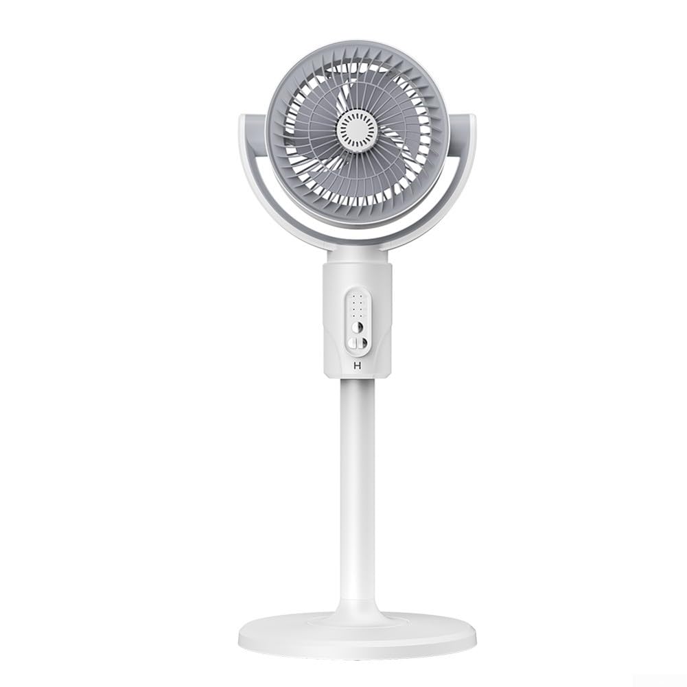 Ventilatore a piedistallo con telecomando, altezza regolabile, 3 livelli, potente ventilatore elettrico di raffreddamento per camera da letto soggiorno nero