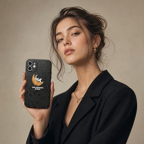 Image of Cosmic Silicone Astronaut Case for iPhone 11, Cute Soft Touch Designer Protective Cover, AstroShield Shockproof Defense with Matte Anti-Slip Grip | Lunar Eclipse