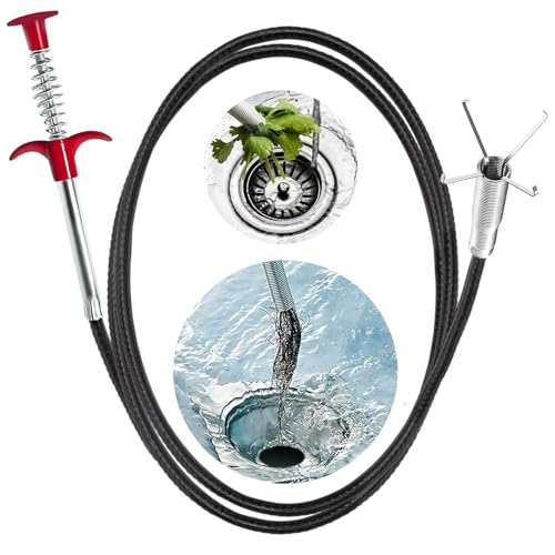 Ehigta 76-Inch Drain Snake for Sink, Shower, Tub & Car