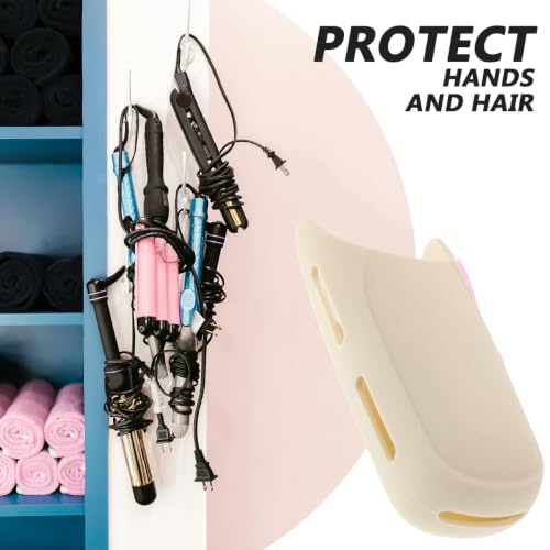 Cubierta de mango para rizador de cabello beige resistente al calor miniatura 7