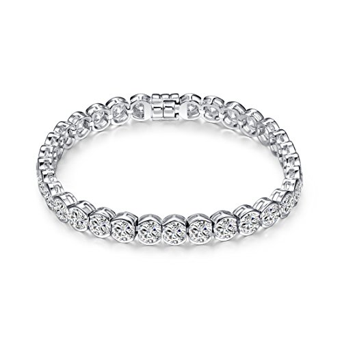 Image of 925 Sterling Silver Cubic Zirconia CZ Tennis Bracelet Wedding Prom Bridal Jewelry Gift Eternity Love