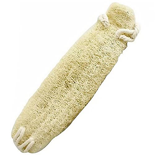1pc Natural Loofa Large Back Scrubber Real Bath Scrubbers Natural Loofah Sponge for Men Women Adults (Beige)