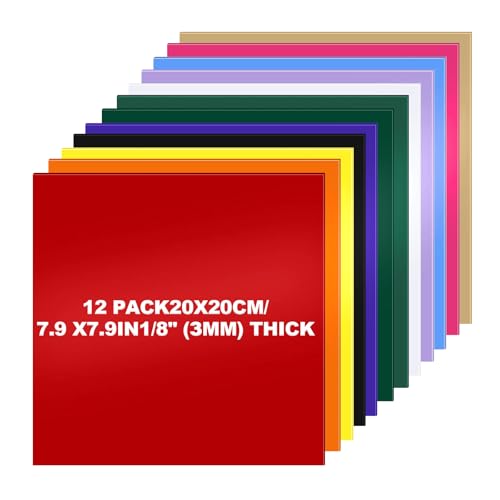 Placa De Plástico Acrílico, Láminas De Fundición De Color, Láminas De Corte Por Láser Para Manualidades De Joyería, Artesanía, Marcos De Fotos, Carteles, Proyectos De Exhibición (12)