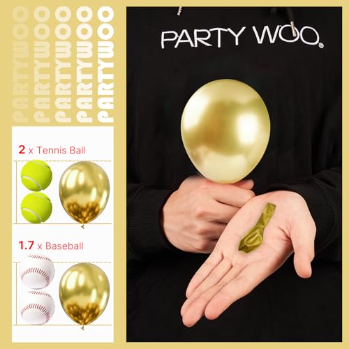 Image of PartyWoo Metallic Gold Balloons 50pcs 5 Inch Chrome Gold Latex Balloons for Birthday Graduation Baby Shower Anniversary Wedding Bachelorette Christmas New Year Tea Party Decorations Gold-G129