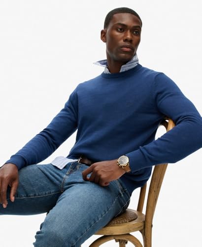 Superdry Para Hombre. M6110691A Jersey Essentials Marino (3XL), Casual, AlgodóN - 2