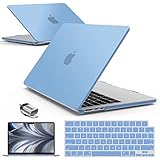 IBENZER Compatible with 2025 2024 2023 2022 MacBook Air 13 inch Case M4 A3240 M3 A3113 M2 A2681, Hardshell Case & KeyboardCover & ScreenFilm & Type-C for Mac Air 13.6, Airy Blue, AT13-KK-ARBL+2TC