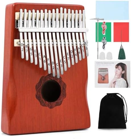 KaLimba Thumb Piano 17 Keys, Red Portable Mbira Finger Piano with Study Instruction & Tune Hammer, Musical Instruments Birthday Gift for Kids and Adults Beginners Professional Wood KaLimba Thumb Piano 17 Keys, Red Portable Mbira Finger Piano with Study Instruction & Tune Hammer, Musical Instruments Birthday Gift for Kids and Adults Beginners Professional Wood